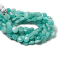 9mm Teal Amazonite faceted coin beads 8 inch 23 pieces