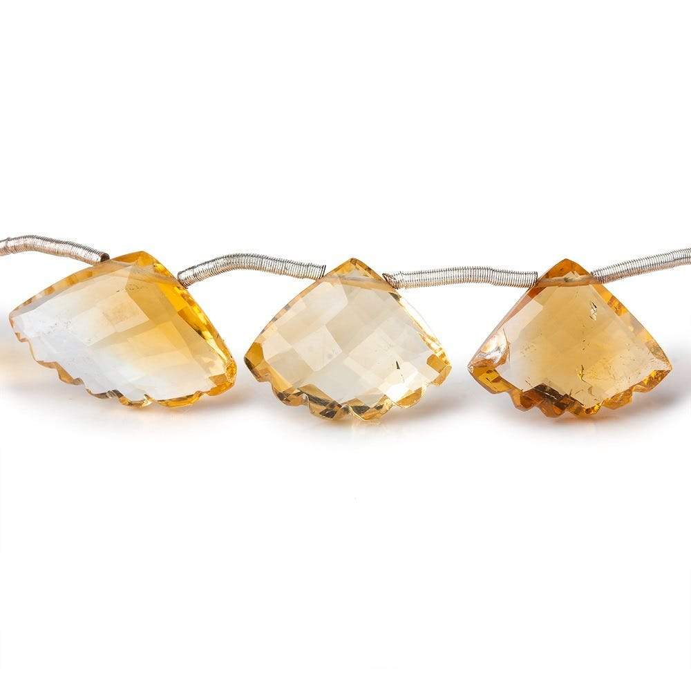 9x12-10x16mm Citrine Faceted Fan Beads 8 inch 15 pieces