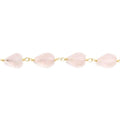 9x6-10x7mm Rose Quartz faceted tear drop Gold plated Chain by the foot 20pcs
