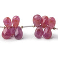 7x6-13x8mm Ruby Faceted Pear Beads 8 inch 28 pieces AA