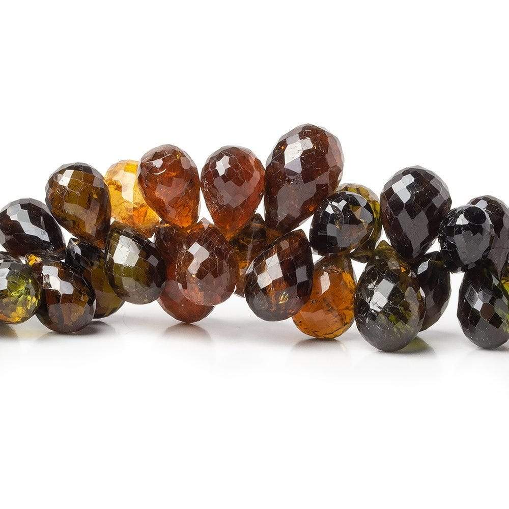 9x6-15x8mm Multi Color Tourmaline Tear Drop Beads 8 inch 69 pieces