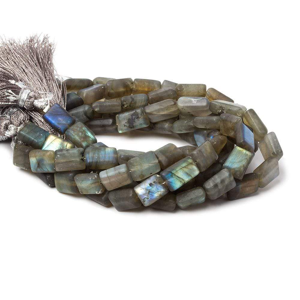 9x5mm Matte Labradorite plain rectangle beads 7.5 inch 17 pieces