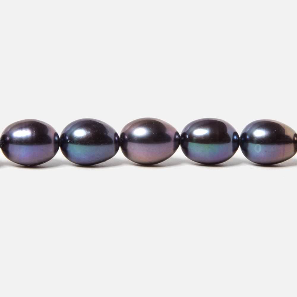 9x7.5-9.5x7.5mm Peacock Straight Drill Oval Freshwater Pearl 43 pcs