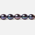 9x7.5-9.5x7.5mm Peacock Straight Drill Oval Freshwater Pearl 43 pcs