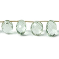9x7mm-14x11mm Prasiolite Faceted Oval Beads 8 inch 15 pieces