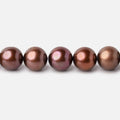 9-10mm Chocolate Brown Off Round Pearl Beads 15 inch 46 pieces