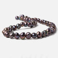 9x8-10x9mm Dark Peacock Baroque 2.5mm large hole Pearls 15 in. 48 pcs