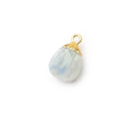 9x8mm Gold Leafed Rainbow Moonstone Carved Melon focal bead Pendant sold as 1 piece