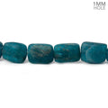 9x8x4-11x7x4mm Matte Neon Blue Apatite straight drilled plain rectangles 7.5 inch 19 beads