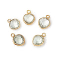 9x9mm Vermeil Bezeled Prasiolite Faceted Heart Pendant 1 Focal Piece