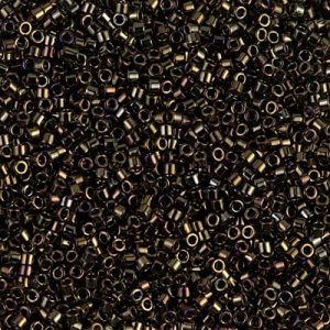 Miyuki Delica DB7 / DB07 / DB007  11/0 Metallic Brown Iris AB Cylinder/Tube Beads, 5 or 10 gm