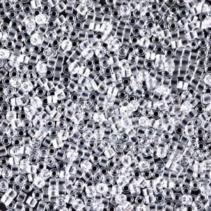 Miyuki Delica DB50 / DB050  11/0 Transparent Crystal Luster Cylinder/Tube Beads, 5 or 10 gm