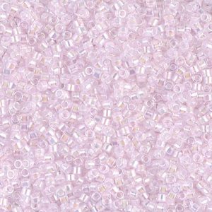 Miyuki Delica DB55 / DB055  11/0 Pale Pink Lined Crystal Luster Cylinder/Tube Beads, 5 or 10 gm