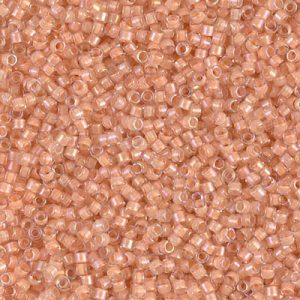 Miyuki Delica DB67 / DB067  11/0 Flesh Lined Crystal AB Cylinder/Tube Beads, 5 or 10 gm