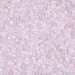Miyuki Delica DB71 / DB071  11/0 Pink Lined Crystal AB Cylinder/Tube Beads, 5 or 10 gm