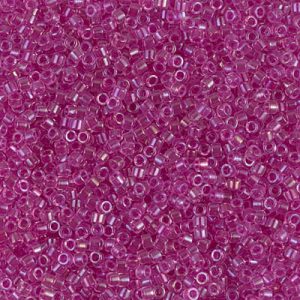 Miyuki Delica DB74 / DB074  # 11/0 Light Fuchsia Lined Crystal AB Cylinder/Tube Beads, 5 or 10 gm