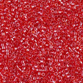 Miyuki Delica DB98 / DB098  11/0 Transparent Light Siam Luster Cylinder/Tube Beads, 5 or 10 gm