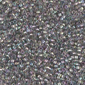 Miyuki Delica DB107 / DB0107 11/0 Transparent Gray Gold Luster AB Cylinder/Tube Beads - 5 or 10 gm