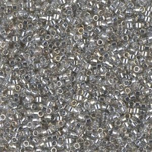 Miyuki Delica DB114 / DB0114  11/0 Transparent Gray Gold Luster Cylinder/Tube Beads - 5 or 10 gm