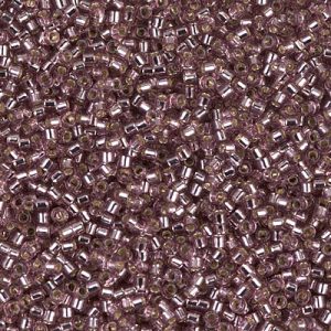 Miyuki Delica DB146 / DB0146   11/0 Silver Lined Transparent Smoky Amethyst Cylinder/Tube Beads - 5 or 10 gm