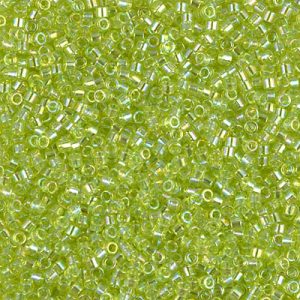 Miyuki Delica DB174 / DB0174  11/0 Transparent Chartreuse Green AB Cylinder/Tube Beads - 5 or 10 gm