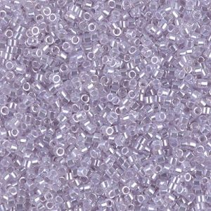 Miyuki Delica DB241 / DB0241  11/0  Pale Lavender Lined Alabaster Luster Dyed Cylinder/Tube Beads - 5 or 10 gm