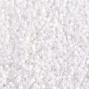 Miyuki Delica DB351 / DB0351 11/0 Matte Opaque White Cylinder/Tube Beads, 5 or 10 gm