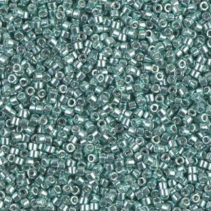 Miyuki Delica DB414 / DB0414  11/0 Galvanized Green Cylinder/Tube Beads - 5 or 10 gm