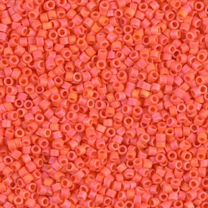 Miyuki Delica DB872/ DB0872  11/0 Matte Opaque Orange AB Cylinder/Tube Beads, 5 or 10 gm