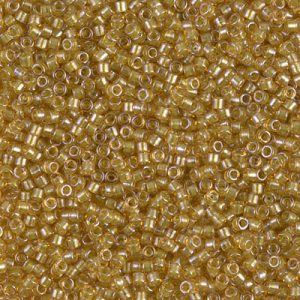 Miyuki Delica DB911 / DB0911  11/0 Sparkling Dyed Topaz Lined Crystal Cylinder/Tube Beads, 5 or 10 gm