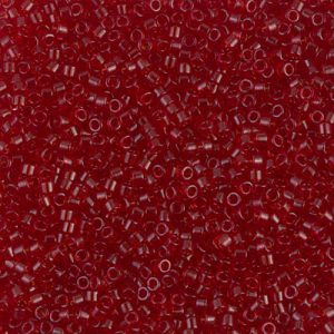 Miyuki Delica DB1102   11/0 Transparent Dark Cranberry Cylinder/Tube Beads - 5 or 10 gm