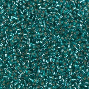 Miyuki Delica DB1208  11/0 Silver Lined Caribbean Teal Cylinder/Tube Beads - 5 or 10 gm