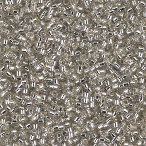Miyuki Delica DB1211  11/0 Silver Lined Gray Mist Cylinder/Tube Beads - 5 or 10 gm