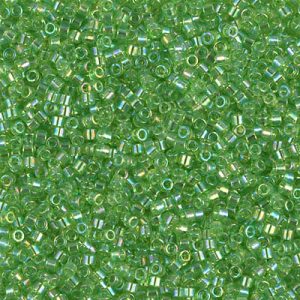Miyuki Delica DB1246  11/0 Transparent Lime Green AB Cylinder/Tube Beads - 5 or 10 gm