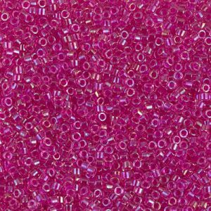 Miyuki Delica DB1743 11/0 Hot Pink Lined Crystal Luster Cylinder/Tube Beads - 5 or 10 gm