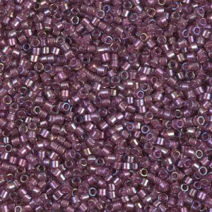 Miyuki Delica DB1757 Sparkling Orchid Lined Amethyst Luster Cylinder/Tube Beads - 5 or 10 gm