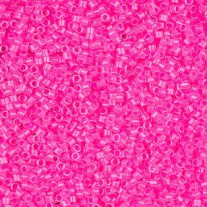 Miyuki Delica DB2035 11/0 Luminous Wild Strawberry Lined Crystal Cylinder/Tube Beads, 5 or 10 gm