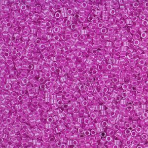 Miyuki Delica DB2038  11/0 Luminous Plum Crazy Lined Crystal Cylinder/Tube Beads, 5 or 10 gm