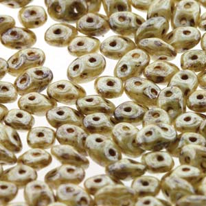 Matubo Superduo 2.5 x 5 mm 03000-65401  Chalk Lazure White Beads - 5 or 10 gm
