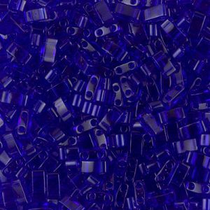 Miyuki Half Tila HTL-151   5 x 2.3 mm  Transparent Cobalt Tile Beads - 5 or 10 gm