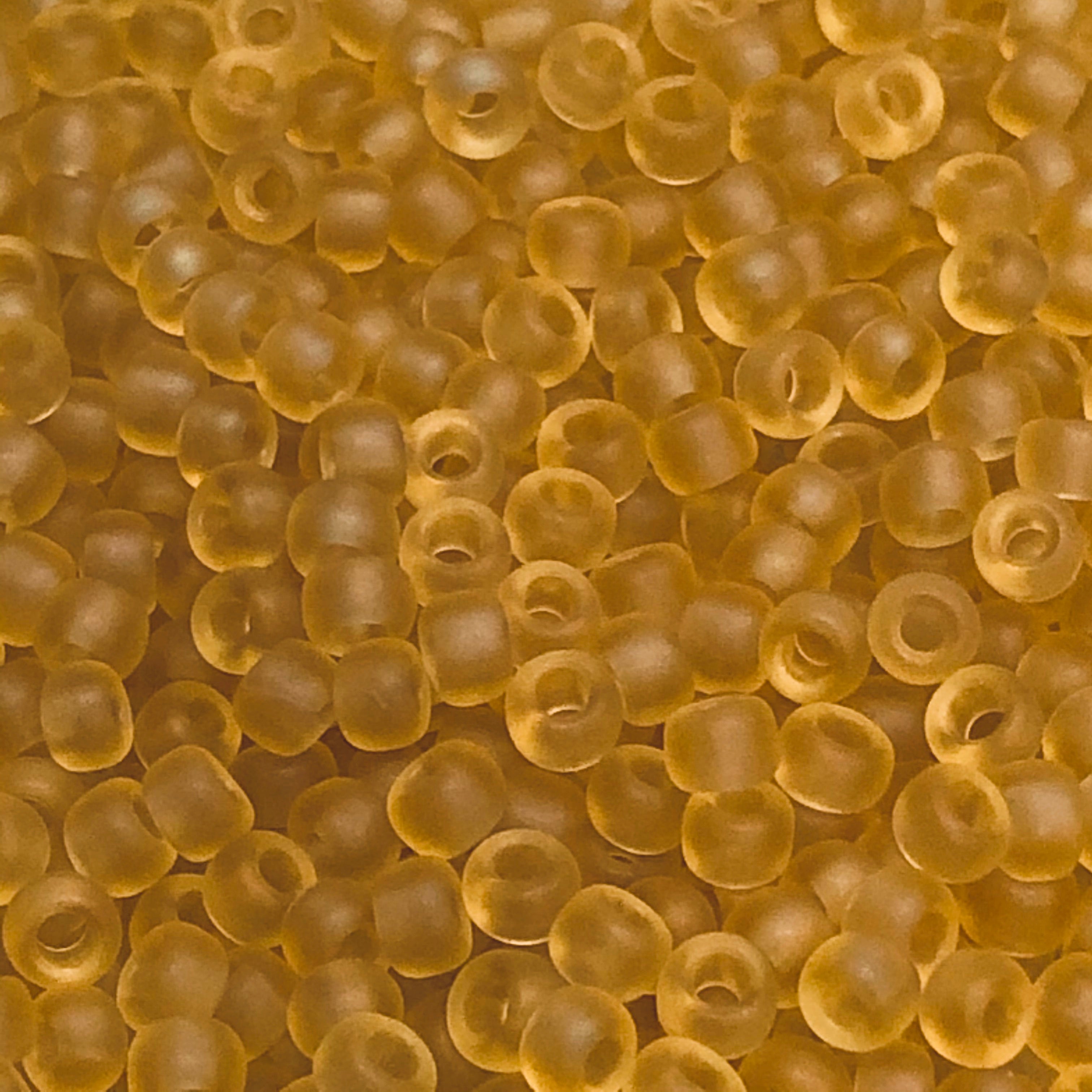 TOHO TR-08-2F   8/0 Light Topaz Transparent Matte Seed Beads, 5 or 10 Grams