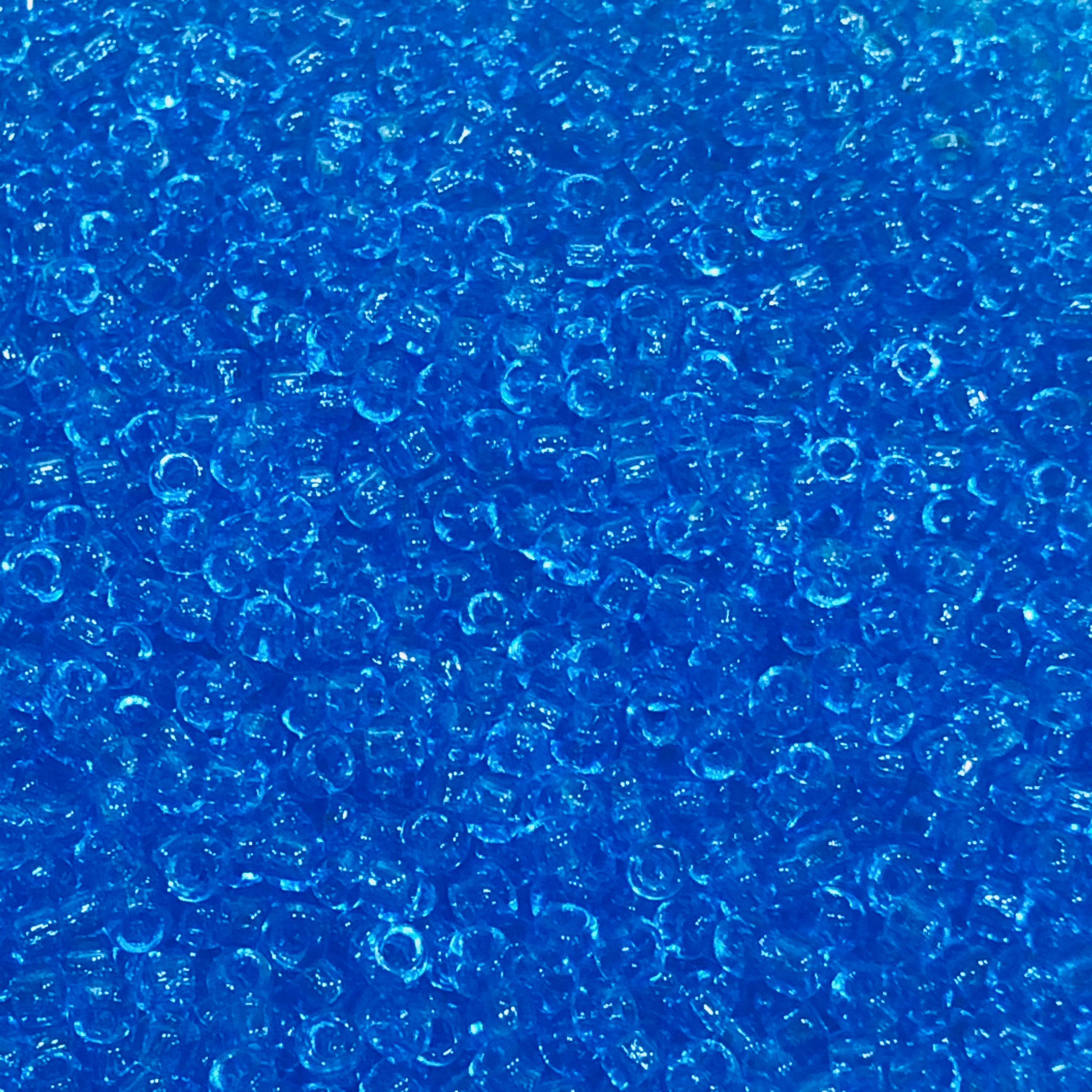 TOHO TR-08-3B   8/0 Transparent Aqua Seed Beads, 5 or 10 Grams