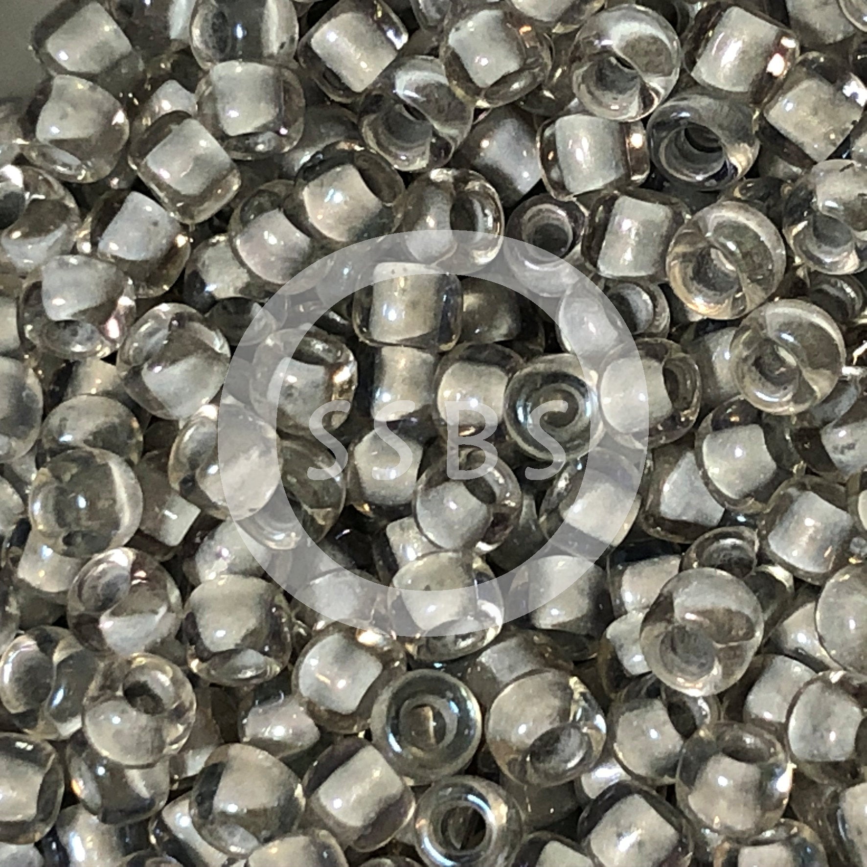TOHO TR-08-261   8/0 Metallic Gray Lined Crystal Rainbow Seed Beads, 5 or 10 Grams