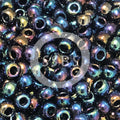 TOHO TR-08-86   8/0 Metallic Jet Black Iris Seed Beads, 5 or 10 Grams