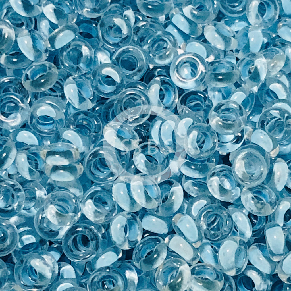 TOHO TD-8-976 - 8/0  Light Aqua Lined Crystal Demi Beads, 5 gm
