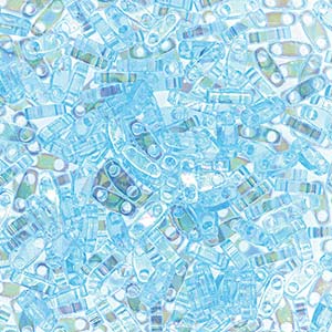 Miyuki Quarter Tila QTL-260 5 x 1.2 mm  Transparent Aqua AB Beads - 5 or 10 gm