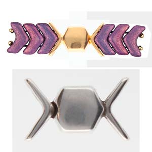 Cymbal™ Vorino II Chevron Magnetic Clasp, 18.6 x 11 mm - 24K Gold Plated or Antique Silver Plated - 1 Piece