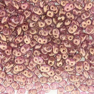 Matubo Superduo 2.5 x 5 mm 00030-29259  Halo Persian Pink Beads - 5 or 10 gm