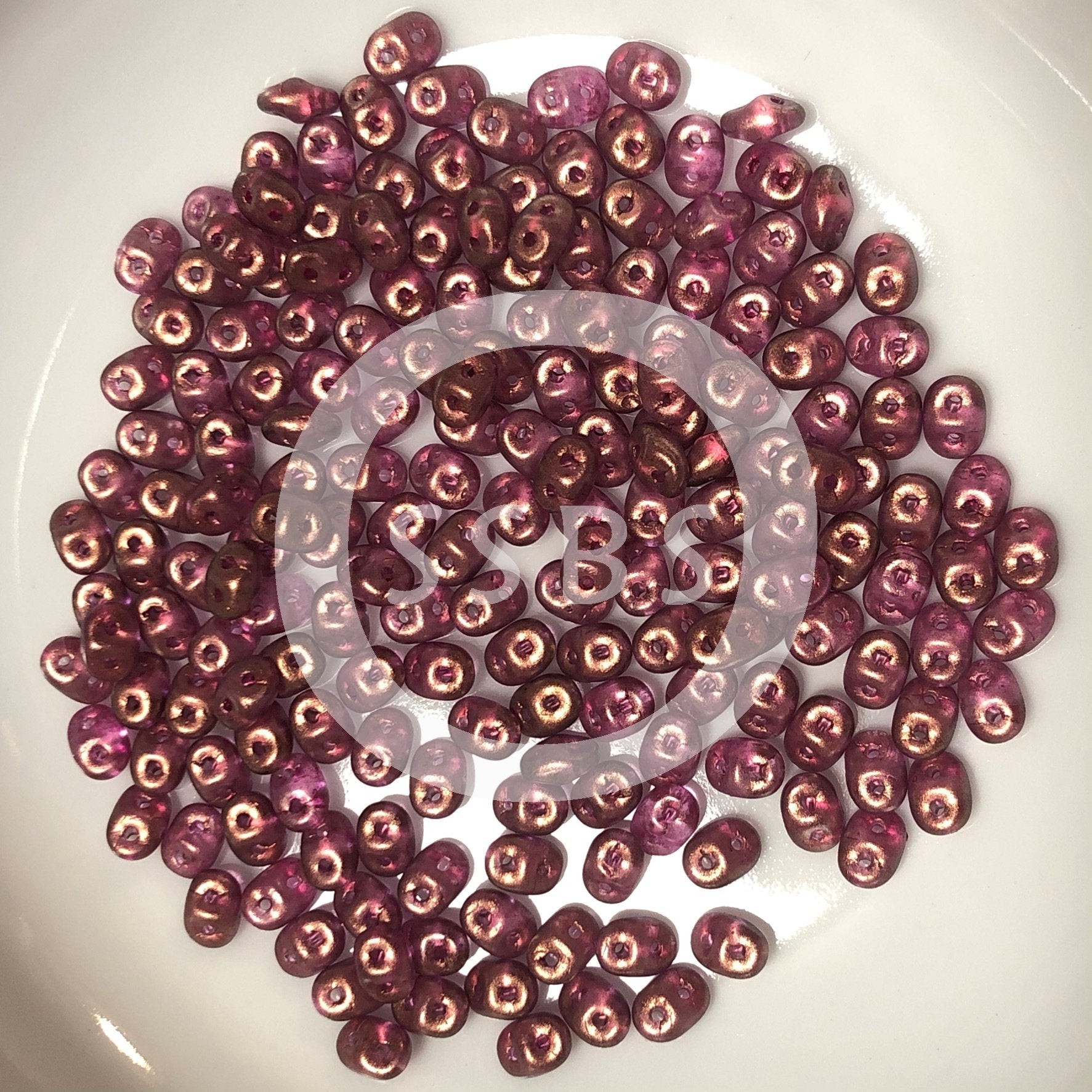 Matubo Superduo 2.5 x 5 mm 00030-29259  Halo Persian Pink Beads - 5 or 10 gm