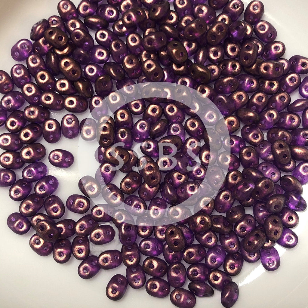 Matubo Superduo 2.5 x 5 mm 00030-29262  Halo Magenta Beads - 5 or 10 gm